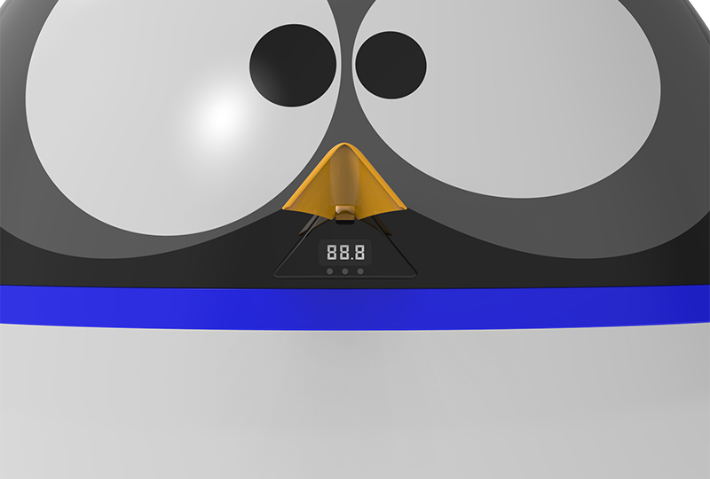 Penguin4Pool vue rapprochée sur l'écran LED digital